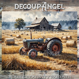 Papel De Seda Trator na paisagem da Fazenda nº 1 - desacoplament