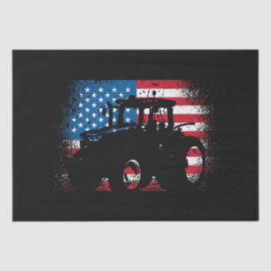 Papel De Seda Trator USA Flag design for Patriotic Farmer