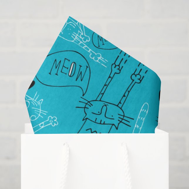 Papel De Seda Travessuras de Kitty Kat (Sacola de presentes)