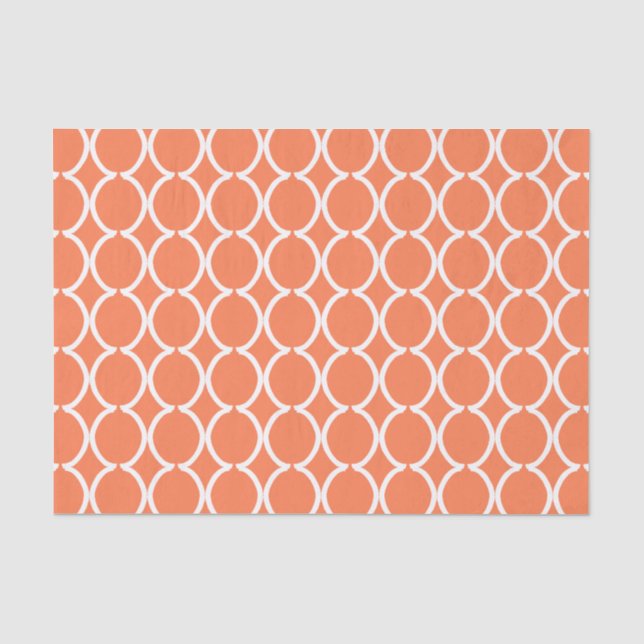 Papel De Seda Treliça Coral Ogee Geométrica (Frente )