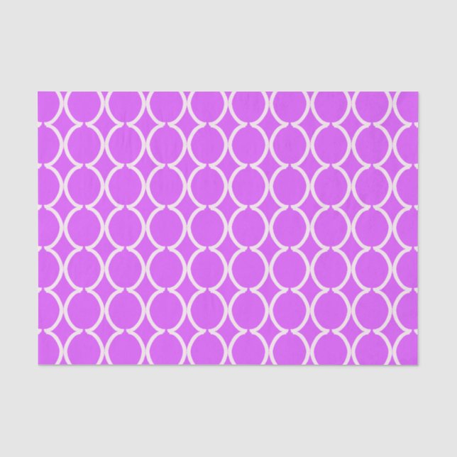 Papel De Seda Treliça Ogee Geométrica Rosa Quente (Frente )