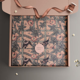 Papel De Seda Trellis Birds William Morris Purple Vintage Floral