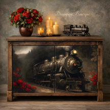 Trem a Vapor Antigo Decoupage