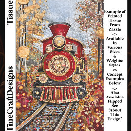 Papel De Seda Trem a Vapor Red Gold, Mosaico de Azulejos Decoupa
