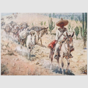 Papel De Seda “Trem de Carga de Vaquero” por Edward Borein