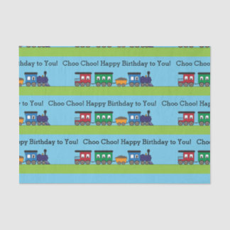 Papel De Seda Trem de Choo Choo do aniversário