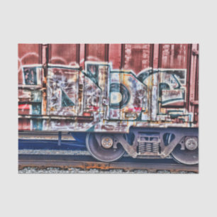 Papel De Seda Trem de Grafite Grunge Arte Urbana de Rua