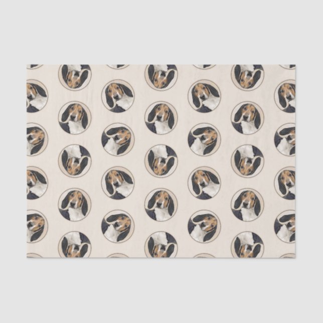 Papel De Seda Tremendo Walker Coonhound Pintando Arte Cachorro O (Frente )