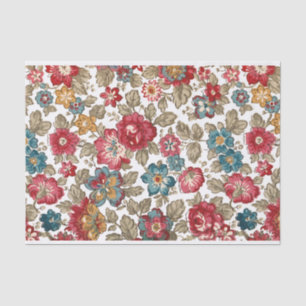 Papel De Seda Trendy Colorful Boho Floral White Fundo