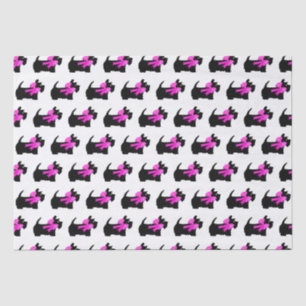 Papel De Seda Trendy Cute Black Scottish Terrier Dog Natal