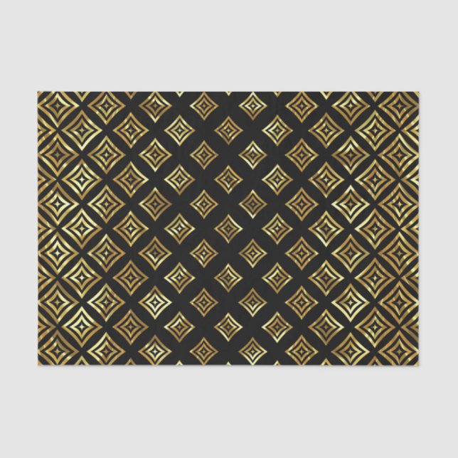 Papel De Seda Trendy Dourado Glitter Rhomboid (Frente )