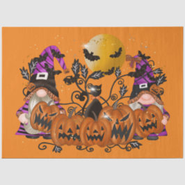 Papel De Seda Trendy Happy Halloween Orange Gnomo