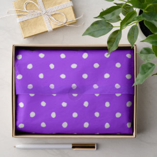 Papel De Seda Trendy Purple With Irregular White Polka Dots
