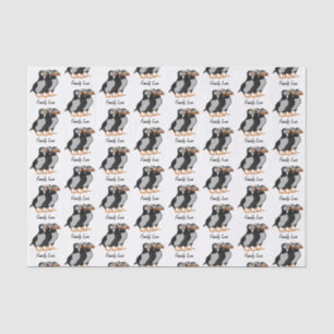 Papel De Seda Três Adoráveis Puffin de Pé Junto