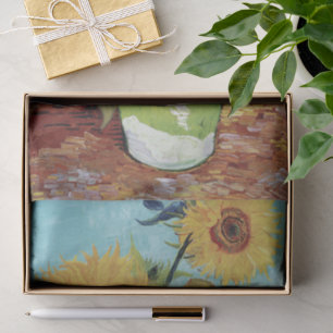 Papel De Seda Três Girassóis em um Vaso por Vincent van Gogh