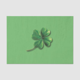 Papel De Seda Trevo Irlandês Verde Moderno