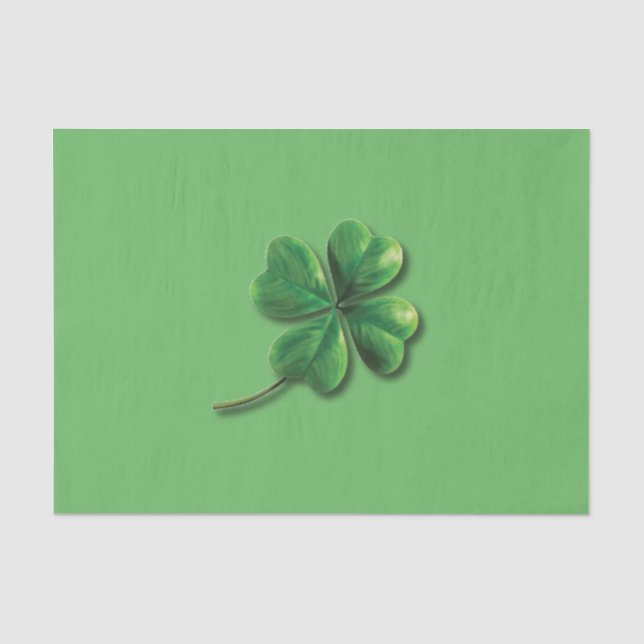 Papel De Seda Trevo Irlandês Verde Moderno (Frente )