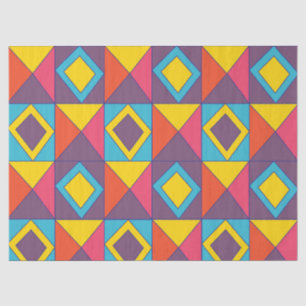Papel De Seda Triângulo de Diamante Colorido Geométrico