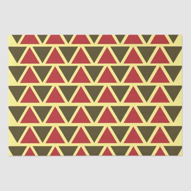 Papel De Seda Triângulo Vermelho Verde Geométrico (Frente )