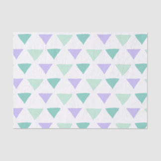 Papel De Seda Triângulos de Aquarela | Verde e Roxo