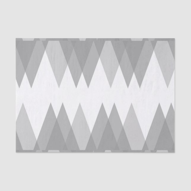 Papel De Seda triângulos de cinza (Frente )