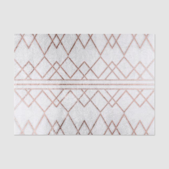 Papel De Seda Triângulos geométricos Dourados cor-de-rosa do (Frente )
