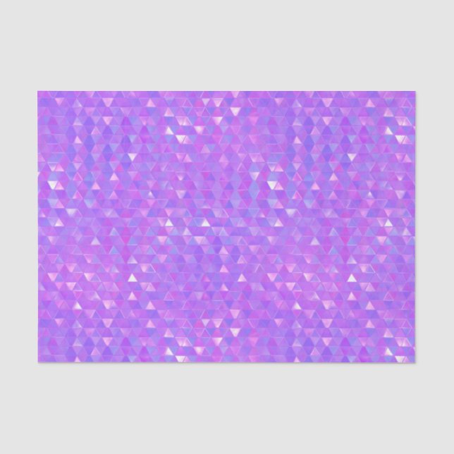 Papel De Seda Triângulos Geométricos Tendência Roxa Rosa Festa (Frente )