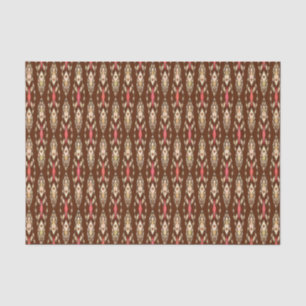 Papel De Seda Tribal Batik - Brown, Tan e Coral