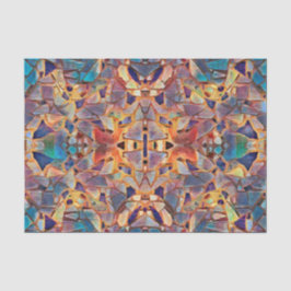 Papel De Seda Tribal Boho Hippie Roxo Amarelo Azul Padrão