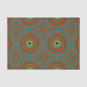 Papel De Seda Tribal Geométrico Azul Amarelo Amarelo Azul legal