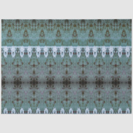 Papel De Seda Tribal Western Patteral Teal White Bull Crânio