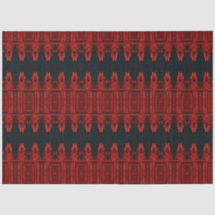 Papel De Seda Tribal Western Red Black Art Patterno Bull Crânio