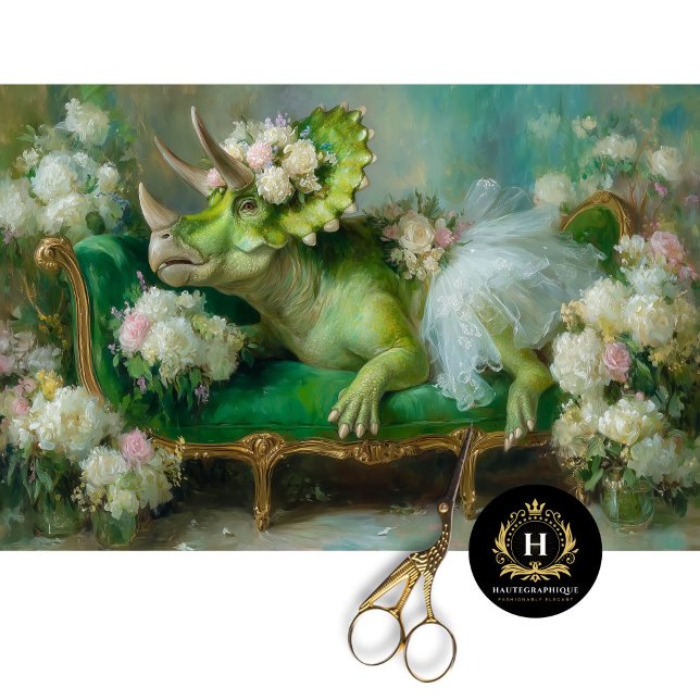 Papel De Seda Tricerátops Floral Ballerina Dissociação (Criador carregado)