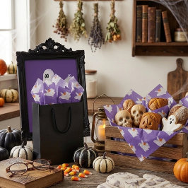 Papel De Seda Trick Ou Tratando Fantasma Com Balde De Doces De A