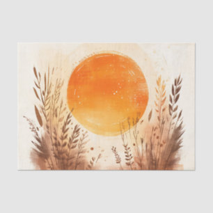 Papel De Seda Trigo Boho ao Nascer do Sol Pôr do Sol