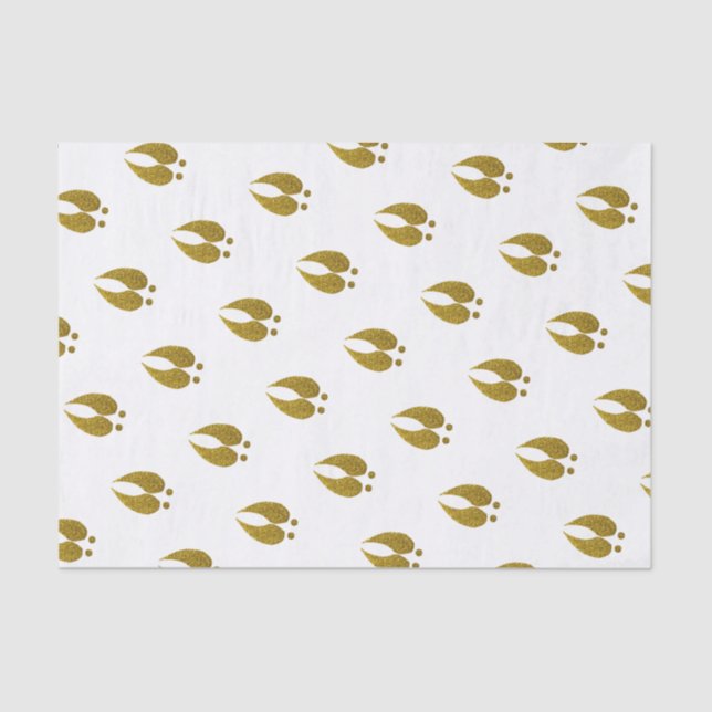 Papel De Seda Trilha Dourado dos cervos do brilho elegante (Frente )