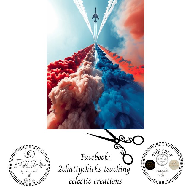 Papel De Seda Trilhos de Jato de Fumo Vermelho Azul Azul (Criador carregado)