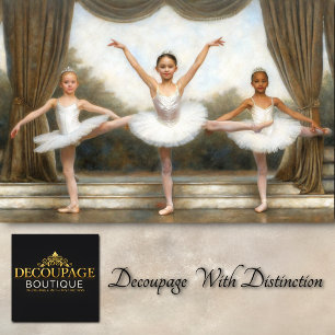 Papel De Seda Trio de Estágio de Bailarina Vintage Decoupage