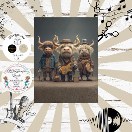 Papel De Seda Trio de Vaca Musical Descoupage Trio de Vaca Fur F