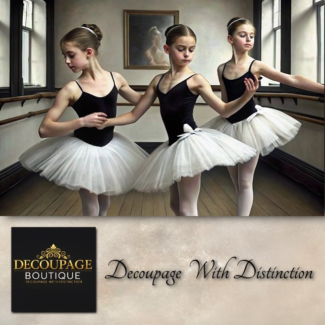 Papel De Seda Trio em Tule Decoupage de Bailarina (Trio in Tulle Ballerina Decoupage Tissue Paper)