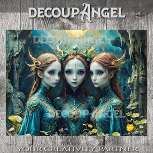 Papel De Seda Trio Ninfônico Whimsical - Decoupage -