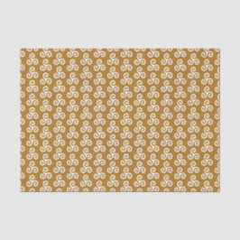 Papel De Seda Tríplice Espiral Céltica Branca Triskele em Dourad