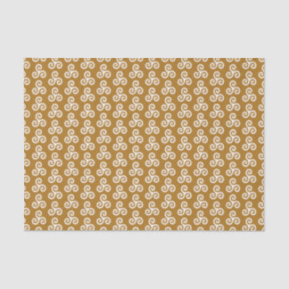 Papel De Seda Tríplice Espiral Céltica Branca Triskele em Dourad
