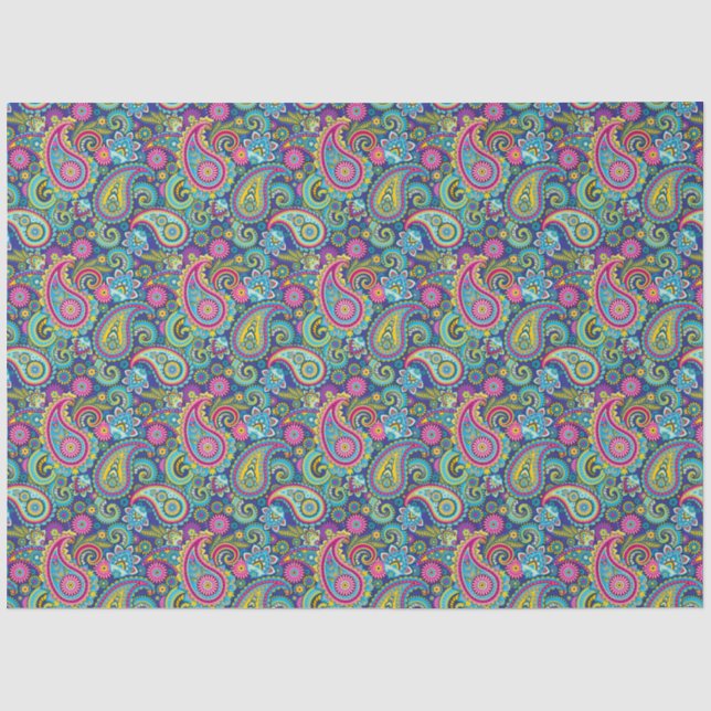 Papel De Seda Trippy Hippy Retro Paisley (Frente )