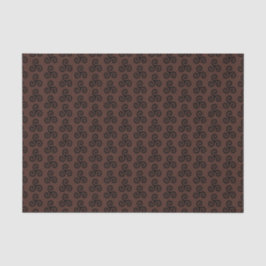 Papel De Seda Triskele de Três Espirais Celta Preto sobre Marrom