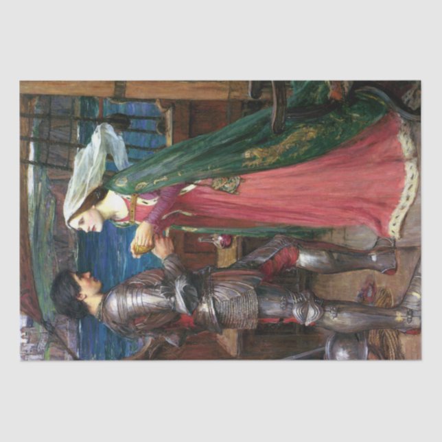 Papel De Seda Tristan e Isolde por John William Waterhouse (Frente )