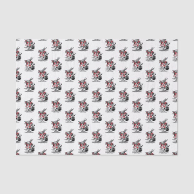 Papel De Seda Trombeteiro da Corte do Coelho Branco Alice no Paí (Frente )