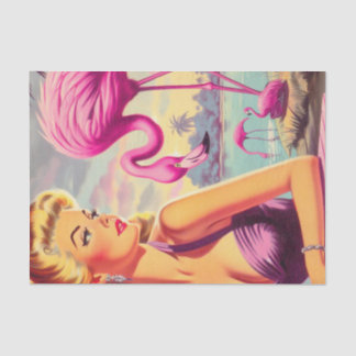 Papel De Seda Tropical Flamingo Pin-up
