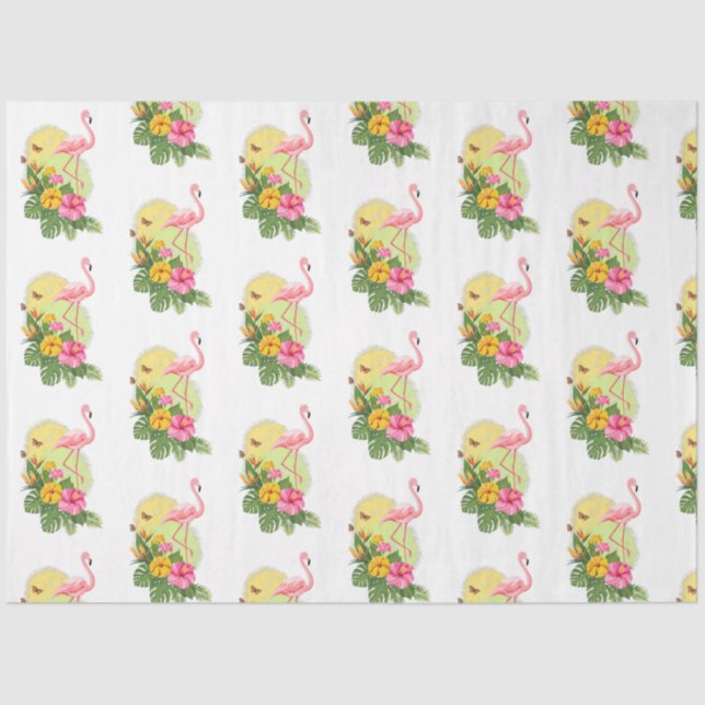 Papel De Seda Tropical Flamingo Series Design 11 (Frente )
