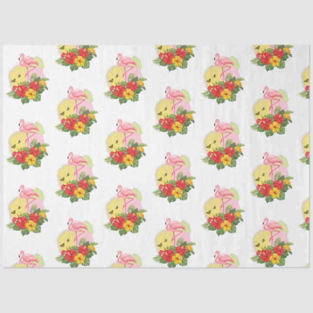 Papel De Seda Tropical Flamingo Series Design 13 (Frente )